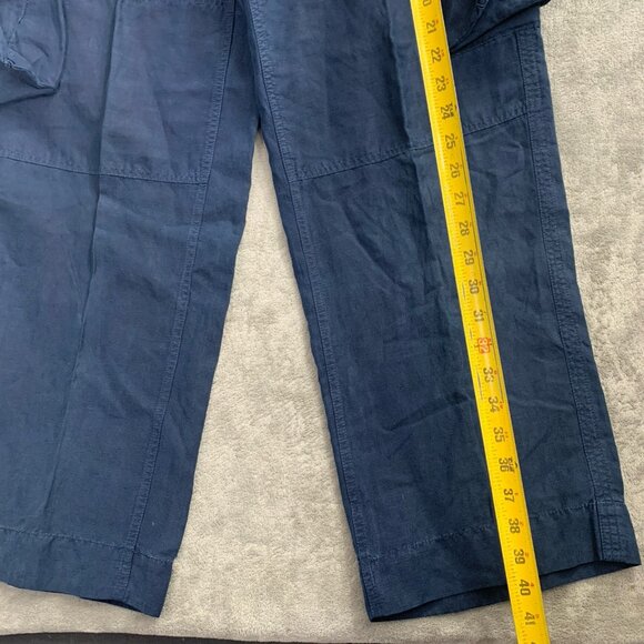 Polo Ralph Lauren Pants Mens 33x32” Blue Military Cargo Silk Linen Paratrooper - Picture 4 of 14